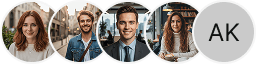 Plusieurs avatars de profils d'investisseurs sur le bloc d'examen du trading Pivoine Rendecto